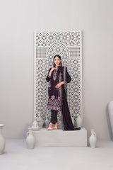 3-PC Unstitched Fancy Embroiedere Velvet Velvora By Tawakkal Fabrics | D-4926