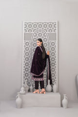 3-PC Unstitched Fancy Embroiedere Velvet Velvora By Tawakkal Fabrics | D-4926
