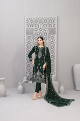 3-PC Unstitched Fancy Embroiedere Velvet Velvora By Tawakkal Fabrics | D-4924
