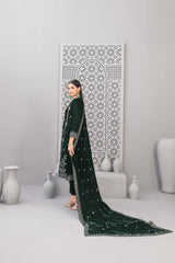 3-PC Unstitched Fancy Embroiedere Velvet Velvora By Tawakkal Fabrics | D-4924