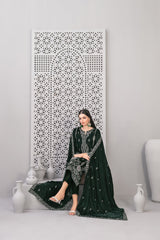 3-PC Unstitched Fancy Embroiedere Velvet Velvora By Tawakkal Fabrics | D-4924