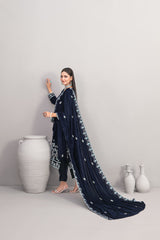 3-PC Unstitched Fancy Embroiedere Velvet Velvora By Tawakkal Fabrics | D-4928