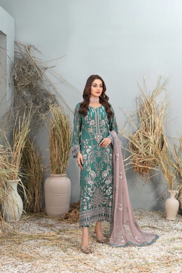 D-9977 | 3PC Semi-Stitched Arushi Collection By Tawakkal Fabrics