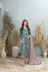 D-9977 | 3PC Semi-Stitched Arushi Collection By Tawakkal Fabrics