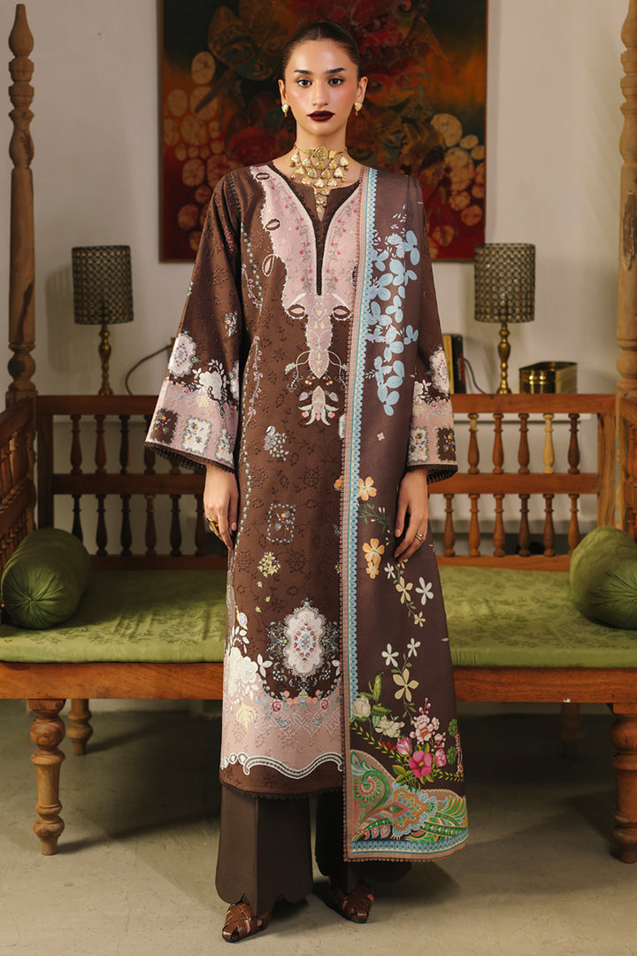 3-PC Unstitched Jacquard Weaved Digital Printed Qprints By Qalamakar | RABELLA