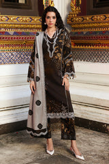 3-PC Unstitched Embroidered Printed Linen By Charizma | CCW6-09