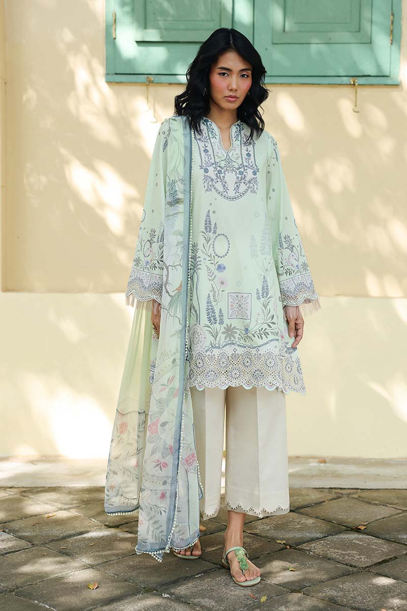 3-PC Unstitched Digital Printed Lawn Qprints By Qalamkar | ASHA