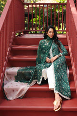 3-PC Unstitched Digital Printed Lawn Qprints By Qalamkar | GREER