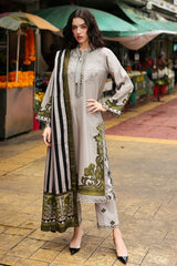 3-PC Unstitched Embroidered Printed Linen By Charizma | CCW6-03