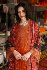 3-PC Unstitched Embroidered Printed Linen By Charizma | CCW6-04