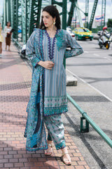3-PC Unstitched Embroidered Printed Linen By Charizma | CCW6-06