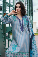 3-PC Unstitched Embroidered Printed Linen By Charizma | CCW6-06