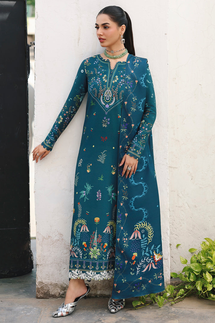 3-PC Unstitched Jacquard Weaved Digital Printed Qprints By Qalamakar | AMIEL