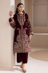 D-421 Unstitched - 2piece - Embroidered Velvet by Baroque