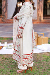 06-Surreal White | 3PC Unstitched Eid Festive Lawn Kaavish By Farasha