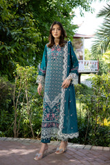 3-PC Unstitched Embroidered Lawn Amani By Raeesa Premium | AM-006