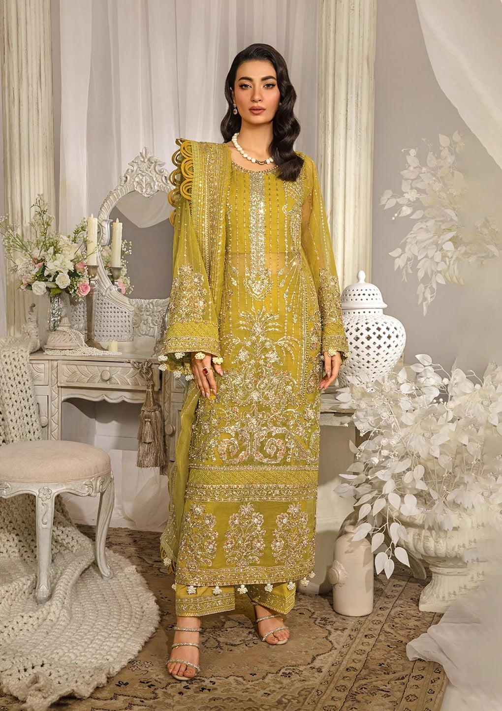 EFE-03 SUNLIT | 3Pc Unstitched Suit Festive Formal Exhibit Evara By Elaf Premium