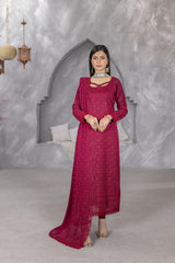 4-PC Unstitched Lawn Embroidery Sequence Shirt Crinkle Embroidered Dupatta | WL-142