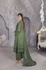 4-PC Unstitched Lawn Embroidery Sequence Shirt Crinkle Embroidered Dupatta | WL-146