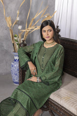 4-PC Unstitched Lawn Embroidery Sequence Shirt Crinkle Embroidered Dupatta | WL-146