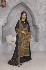 4-PC Unstitched Lawn Embroidery Sequence Shirt Crinkle Embroidered Dupatta |WL-143