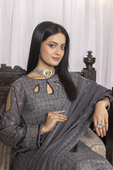 4-PC Unstitched Lawn Embroidery Sequence Shirt Crinkle Embroidered Dupatta | WL-150