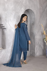 4-PC Unstitched Lawn Embroidery Sequence Shirt Crinkle Embroidered Dupatta | WL-149