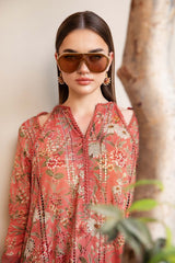 MPT-2508-A | 3Pc Unstitched Suit Printed Lawn Spring Summer 25 M Print By Maria B