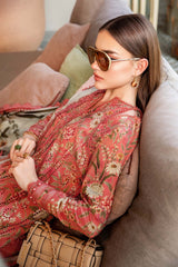 MPT-2508-A | 3Pc Unstitched Suit Printed Lawn Spring Summer 25 M Print By Maria B