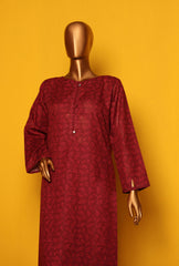 KC-09 Khaddar 2piece Stitched Maroon - Ready to wear