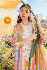 MPT-2509-A | 3Pc Unstitched Suit Printed Lawn Spring Summer 25 M Print By Maria B