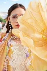 MPT-2509-A | 3Pc Unstitched Suit Printed Lawn Spring Summer 25 M Print By Maria B