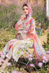 MPT-2509-B | 3Pc Unstitched Suit Printed Lawn Spring Summer 25 M Print By Maria B