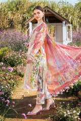 MPT-2509-B | 3Pc Unstitched Suit Printed Lawn Spring Summer 25 M Print By Maria B