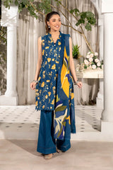 3 Pc Unstitched Printed Lawn Suit Elaheh By M.Basic | MB-ELHV1-09