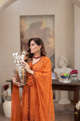 3-PC Unstitched Lawn Embroidered Crinkle Embroidered Dupatta Andaz By Wania | WL-408
