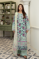 3-PC Unsttiched Embroidered Printed Lawn Neraya By Johra | JS-596