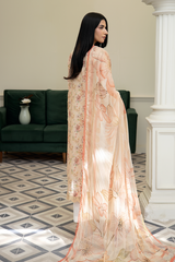 3-PC Unsttiched Embroidered Printed Lawn Zoya By Johra | JS-601