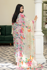 3-PC Unsttiched Embroidered Printed Lawn Zoya By Johra | JS-607