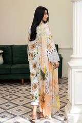 3-PC Unsttiched Embroidered Printed Lawn Zoya By Johra | JS-606