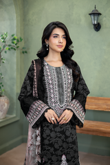 3-PC Unsttiched Embroidered Printed Lawn Serene By Johra | JS-657