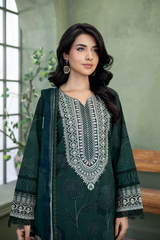 3-PC Unsttiched Embroidered Printed Lawn Serene By Johra | JS-659