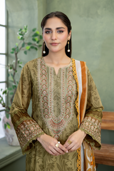 3-PC Unsttiched Embroidered Printed Lawn Serene By Johra | JS-661