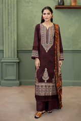 3-PC Unsttiched Embroidered Printed Lawn Serene By Johra | JS-663