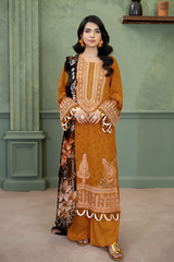 3-PC Unsttiched Embroidered Printed Lawn Serene By Johra | JS-664
