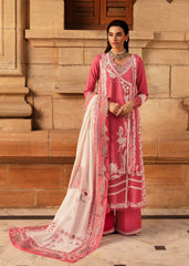 D2-Coral | 3Pc Unstitched Suit Winter Embroidered Aaleen By Crimson