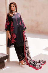 CP4-59 | 3Pc Unstitched Suit Printed Lawn Black Edition Vol-07 C-Prints By Charizma