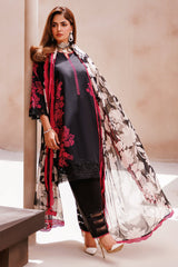 CP4-59 | 3Pc Unstitched Suit Printed Lawn Black Edition Vol-07 C-Prints By Charizma