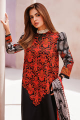 CP4-60 | 3Pc Unstitched Suit Printed Lawn Black Edition Vol-07 C-Prints By Charizma