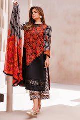 CP4-60 | 3Pc Unstitched Suit Printed Lawn Black Edition Vol-07 C-Prints By Charizma